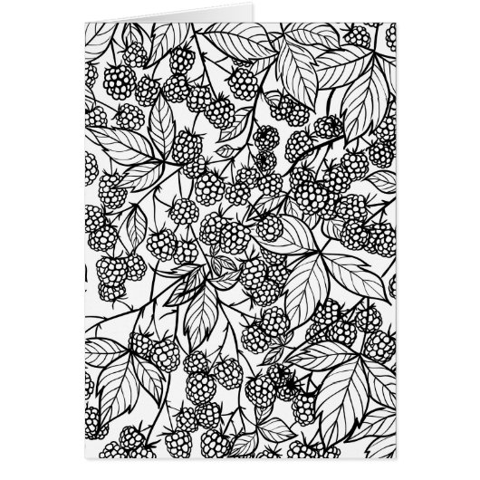 Raspberries hand drawn pattern cards (Front)