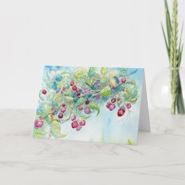 Raspberries II Blank Notecard (Front)