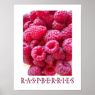 Raspberries Kitchen Art Poster