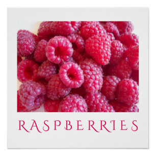 Raspberries Kitchen Art Poster for Home Decor
