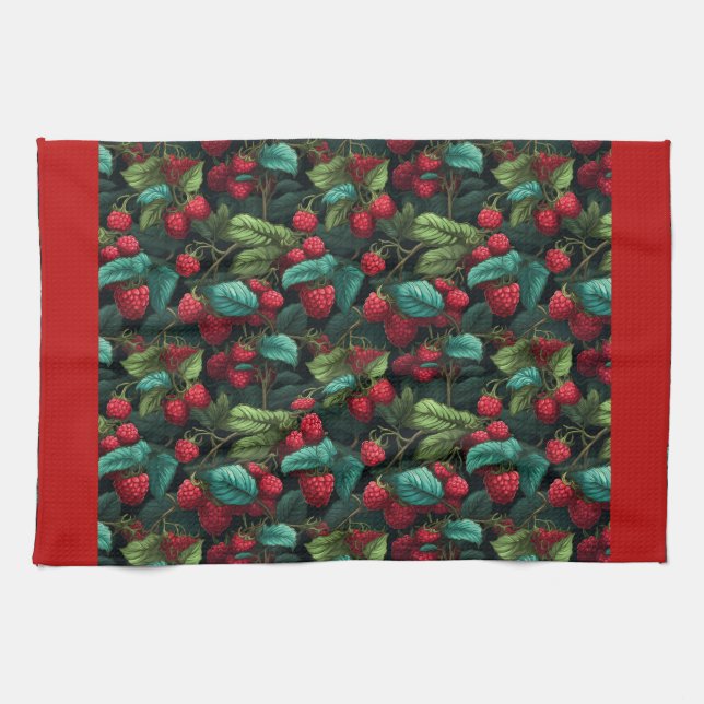 Raspberries Kitchen Towel (Horizontal)