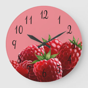 Raspberries Large Clock