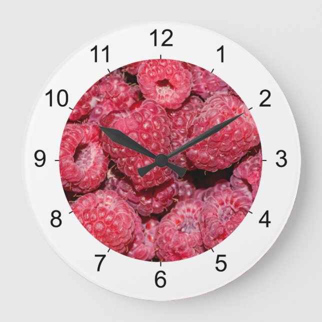 Raspberries Large Clock (Front)