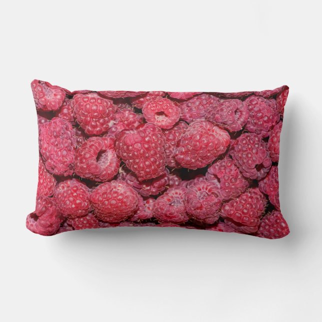 Raspberries Lumbar Pillow (Front)