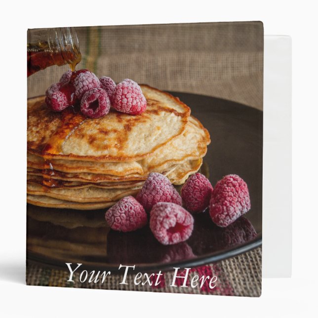 Raspberries on a stack of French Pancakes Binder (Front/Inside)