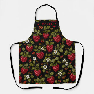 Raspberries Personalize Apron
