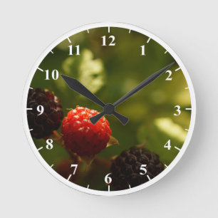 Raspberries Round Medium Wall Clock
