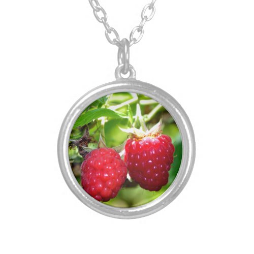 Raspberries Silver Plated Necklace