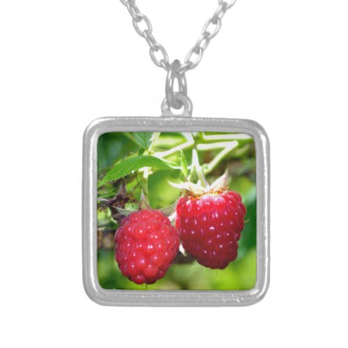 Raspberries Silver Plated Necklace