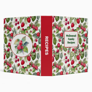 Raspberries Watercolor 3 Ring Binder