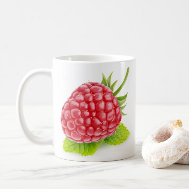 Raspberry and mint coffee mug (With Donut)