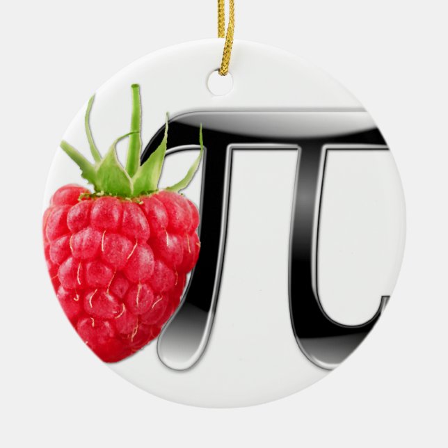 Raspberry and Pi symbol Ceramic Ornament (Front)
