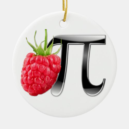 Raspberry and Pi symbol Ceramic Ornament