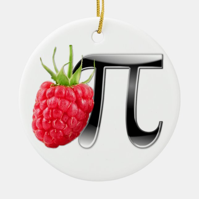 Raspberry and Pi symbol Ceramic Ornament (Front)