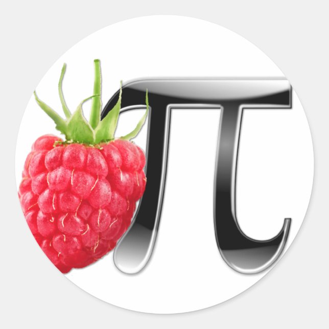Raspberry and Pi symbol Classic Round Sticker (Front)