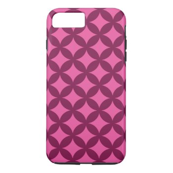 Raspberry And Pink Geocircle Design Iphone 8 Plus/7 Plus Case by greatgear at Zazzle
