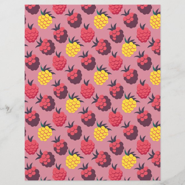 Raspberry and stripes double-sided scrapbook paper (Front)