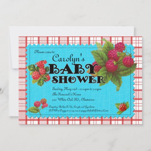 Raspberry Baby Shower Invitation