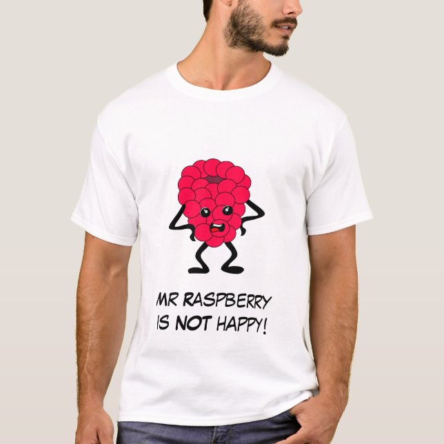 Raspberry Bad Fruit Gang with Customizable Slogan T-Shirt (Front)