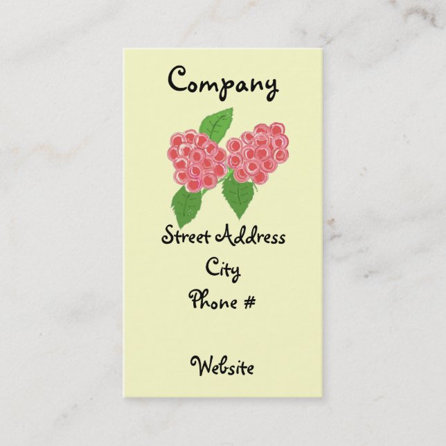 Raspberry Bliss Business Card (Front)