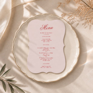 Raspberry Blush Die Cut Wedding Menu Card