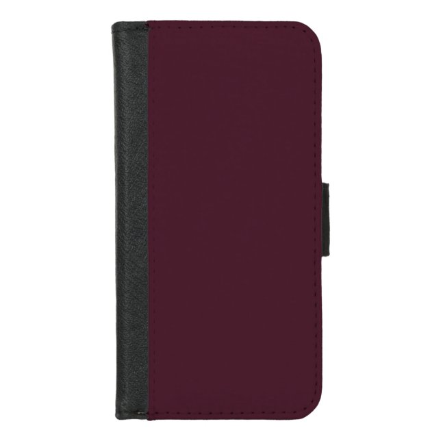 Raspberry Burgundy, Solid Burgundy  iPhone Wallet Case (Front)