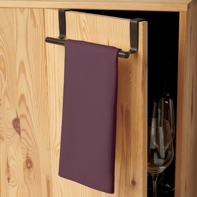 Raspberry Burgundy, Solid Burgundy  Kitchen Towel (Thirds Fold)