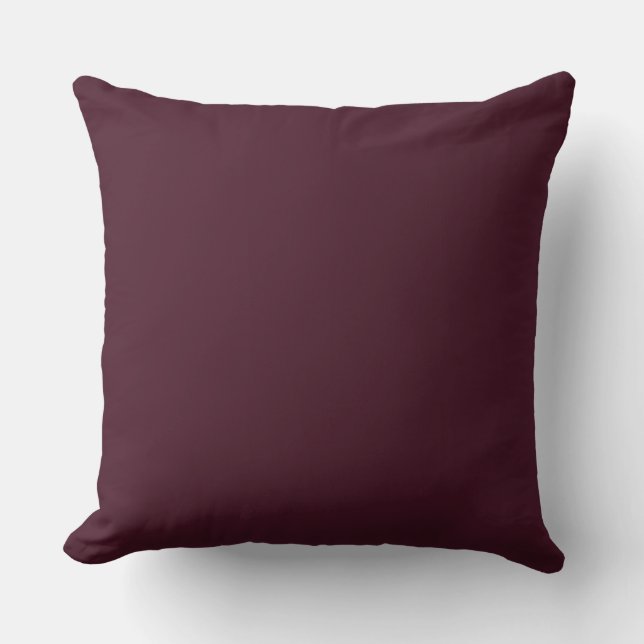 Raspberry Burgundy, Solid Burgundy  Throw Pillow (Front)