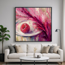 Raspberry Burst - Stylish Abstract Still Life Art
