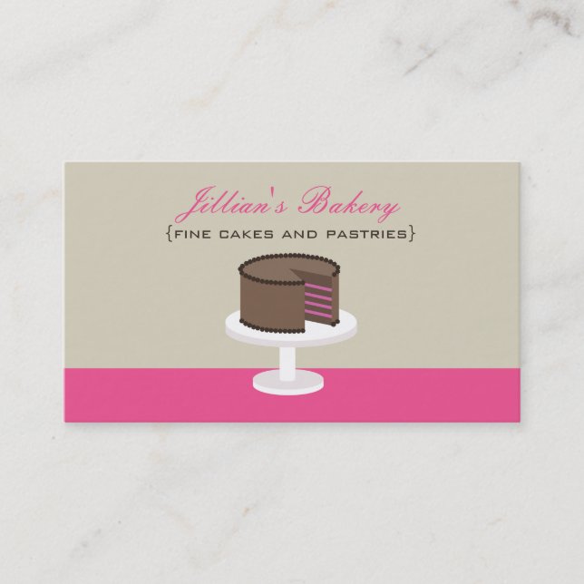 Raspberry Chocolate Layer Cake Bakery Card (Front)