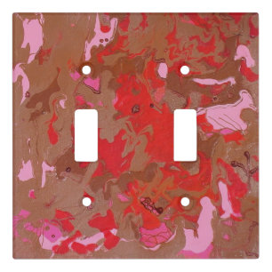 Raspberry Chocolate Maderi Abstract Light Switch Cover