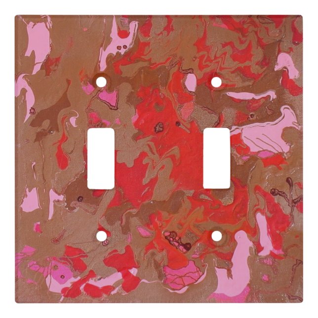 Raspberry Chocolate Maderi Abstract Light Switch Cover (Front)