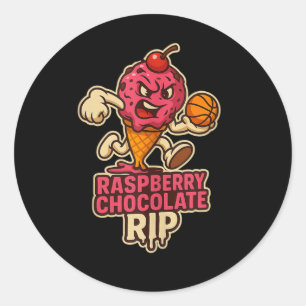Raspberry Chocolate Rip Swish N Dish Basketball Ta Classic Round Sticker