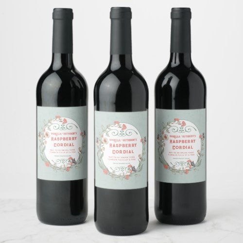 Raspberry Cordial  Wine Label