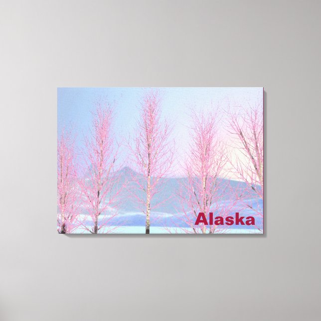 Raspberry Creme Birch Canvas Print (Front)