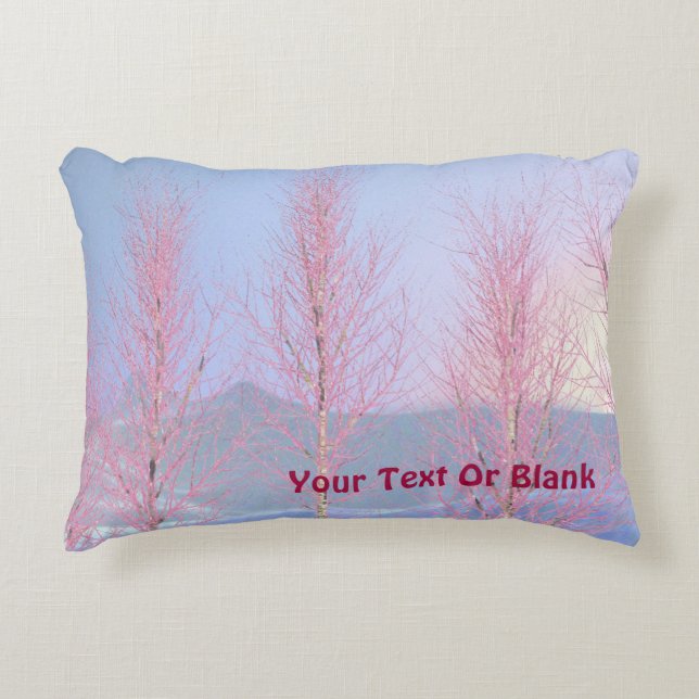 Raspberry Creme Birch Decorative Pillow (Front)