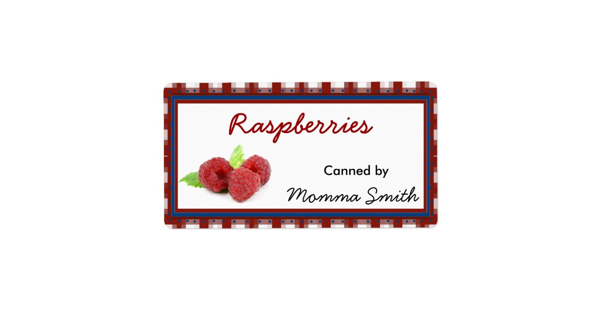 Raspberry Custom Canning Labels | Zazzle