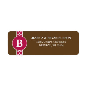 Raspberry Dainty Dots Custom Monogrammed Family Label