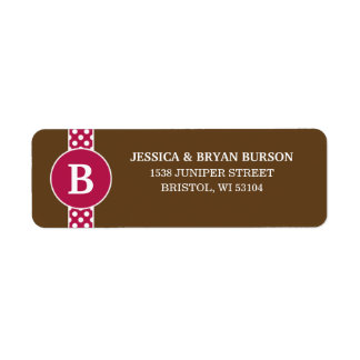 Raspberry Dainty Dots Custom Monogrammed Family Label