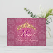 Raspberry Damask Sweet 16/ tiara/ invitations (Standing Front)