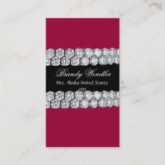 Raspberry Diamond Pageant Business Card