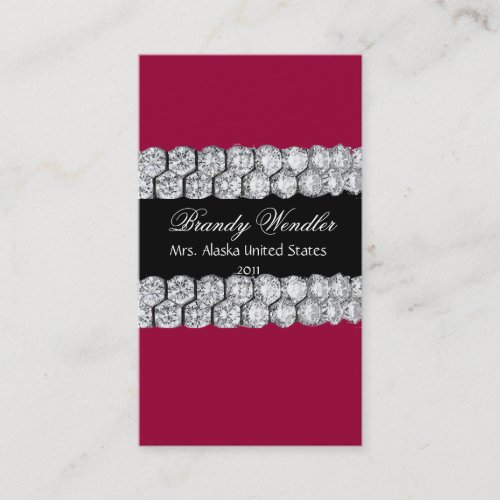Raspberry Diamond Pageant Business Card