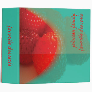 Raspberry, favorite dessert recipes book 3 ring binder