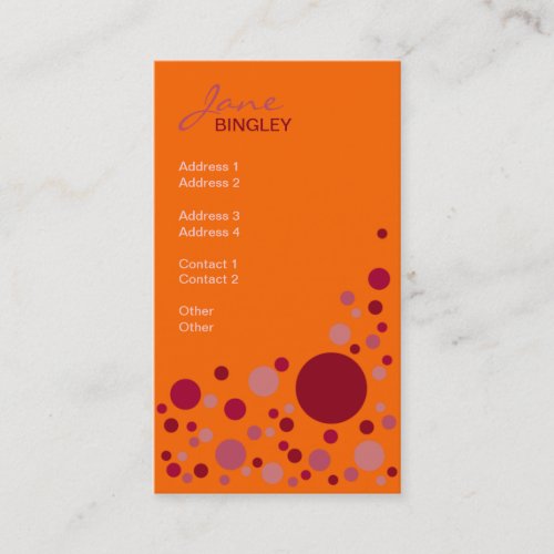Raspberry Fizz Retro Dots Business Card