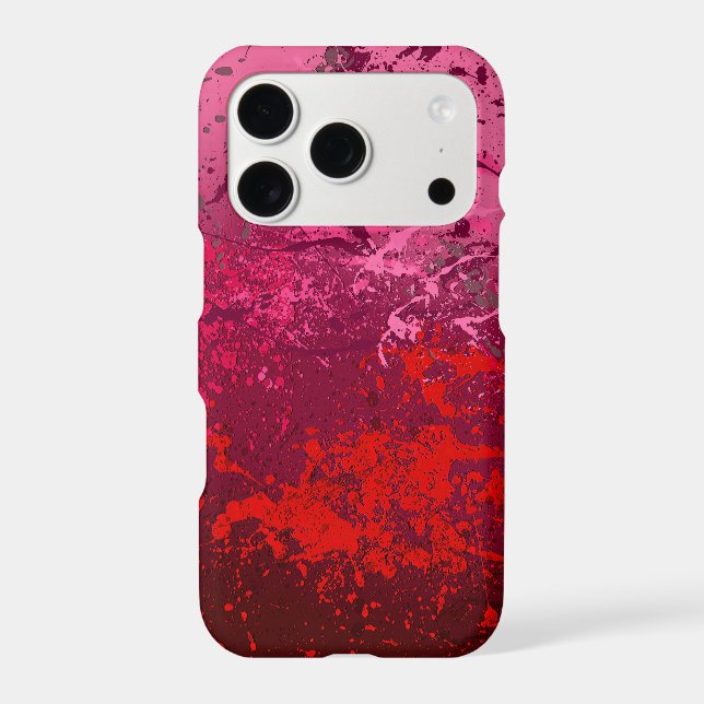 Raspberry Flurry: Abstract spatter art Iphone Case (Back)