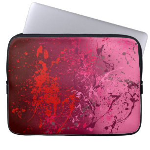 Raspberry Flurry: Abstract spatter art Laptop Sleeve