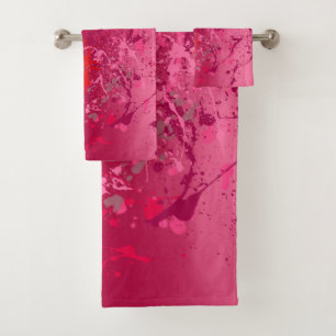 Raspberry Flurry Bath Towel Set