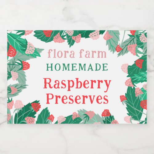 Raspberry Frame Custom Homemade Jam Food Label