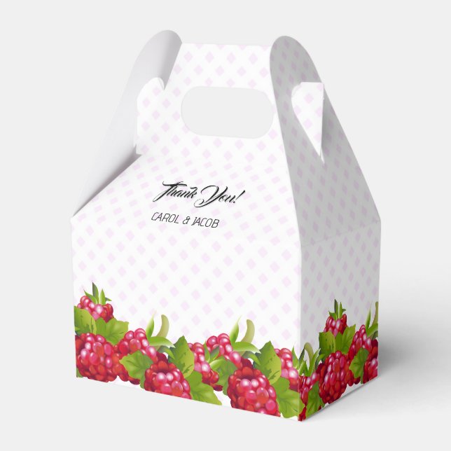 Raspberry Fruit Brunch Party Favor Boxes (Front Side)