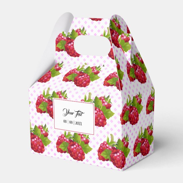 Raspberry Fruit Brunch Party Favor Boxes (Front Side)